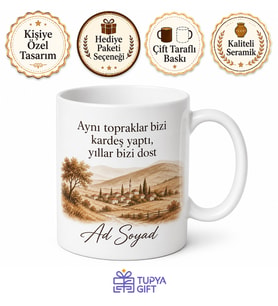 Hemşehriye Doğum Günü Hediyesi Kupa Bardak Özel Tasarım Baskılı Hediye