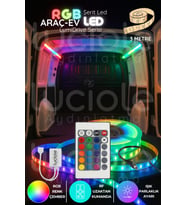 LumiDrive 3m RGB 5050 LED Şerit – 24 Tuş Kumandalı Modüllü Set, Premium Renk-Sistem