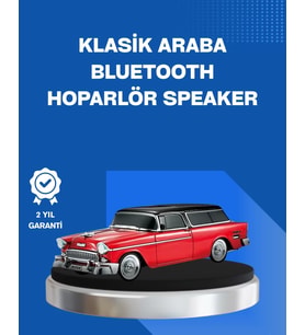 Retro Araba Şekilli Kablosuz Bluetooth Hoparlör
