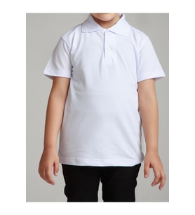 Kız Çocuk Polo Yaka Kısa Kol Okul T-shirt