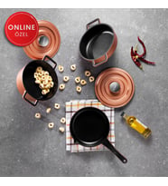 Schafer Pro Cast Mini Döküm Tencere Seti 5 Parça-Rosegold