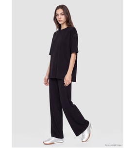 LCW Modest Antrasit Geniş Paça Soft Touch Kadın Eşofman Altı
