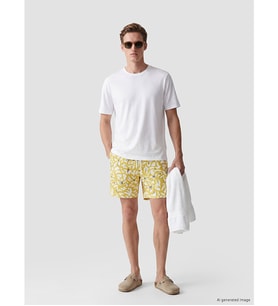 LCW SWIMWEAR Sarı Kısa Boy Desenli Erkek Deniz Şortu