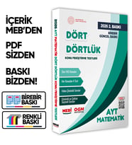 2026 YKS-AYT MEBİ-OGM Dört Dörtlük Matematik Pekiştirme Testi A4 Renkli Soru Bankası BASKI ÜCRETİ