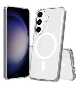 Coverzone Samsung Galaxy S24 Fe ile uyumlu K?l?f Wireless ?arj �zellikli MagSafe ile uyumlu Nitro Anti Shock Transparan K�?eler Airbag Korumal?