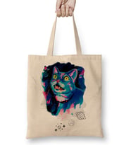Space Cat Kedi Bez Çanta Uzun Saplı