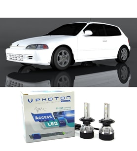 Honda Civic Uzun + Kısa Far Ampulü H4 Access Yeni Seri Beyaz 1992-1995