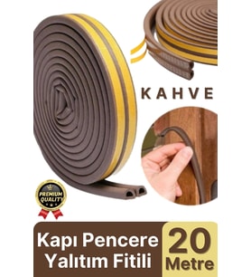 Güçlü Kendinden Yapışkanlı Kapı Pencere Soğuk Hava Geçirmez Yalıtım İzolasyon Kahve Fitil 20 Metre