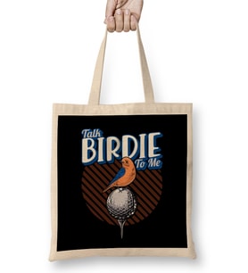 Cute Talk Birdie To Me Funny Golfing Pun Golfer Bez Çanta Uzun Saplı