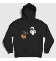 Presmono Unisex Beyaz Gift Wall E Eve Kapüşonlu Sweatshirt 427603tt (Siyah)