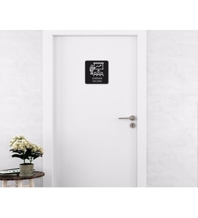 BK Home Seminer Salonu Kapı Yönlendirme Levhası (Siyah)