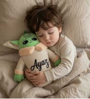 Kişiye Özel İsimli Star Wars Baby Yoda Peluş Oyuncak - Uyku Arkadaşı, Yenidoğan Bebek ve Çocuk Doğum Günü Hediyesi