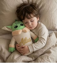 Kişiye Özel İsimli Star Wars Baby Yoda Peluş Oyuncak - Uyku Arkadaşı, Yenidoğan Bebek ve Çocuk Doğum Günü Hediyesi