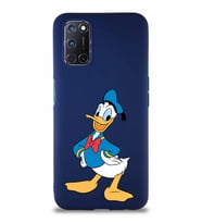 Oppo A92 Soft Premier Kapak Donald Duck-C Tasarımlı Silikon Kılıf - Lacivert (Şeffaf)