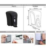Omnipazar Vialli F6MB Medical Köpük Sabun Dispenseri 1000 ml Siyah