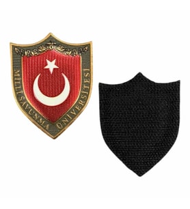 Milli Savunma Üniversitesi Mont Brövesi Yelek Arması 3D Plastik Tpu Yeni Model Tip Cırtlı, Standart Ölçü, (Çok Renkli)