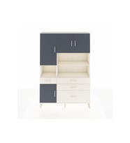 Arges Dolap 9 Raflı 4 Çekmeceli 4 Kapaklı 132x30x195 Aytaşı-Antrasit/Aytaşı
