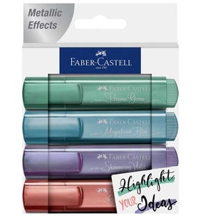 Faber-Castell Fosforlu Kalem Metalik Renk 4 lü