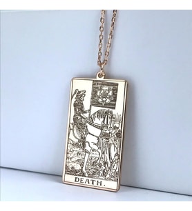 Kişiye Özel Tarot (Death) Rose Renk Ölüm Kolye