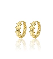 925 Ayar Gümüş küpe Üzeri Altın Kaplama Piramit desenli halka küpe SGTL13187GOLD