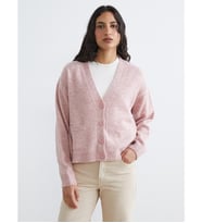 LCW Modest Pembe V Yaka Kadın Triko Hırka
