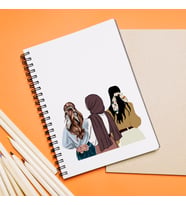 Kız Arkadaşlar ( Tesettürlü - Açık ) Tasarımlı Defter