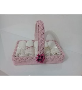 FNT DİKDÖRTGEN SAPLI HAVLULU SEPET 5 adet 30*50 cm kadife fistolu havlu