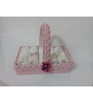 FNT DİKDÖRTGEN SAPLI HAVLULU SEPET 5 adet 30*50 cm kadife fistolu havlu