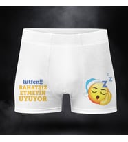 Rahatsız Etmeyin Uyuyor Komik Mesaj Baskılı Erkek Boxer