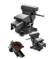 Moonshop Alman Modeli Pro 150mm 4" 360" Dönerli Taban Dövme Çelik Sabit Tezgah Masa Mengenesi...