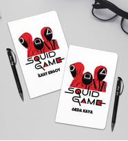Kişiye Özel  Squid Game İkili Beyaz Defter & Kalem Seti