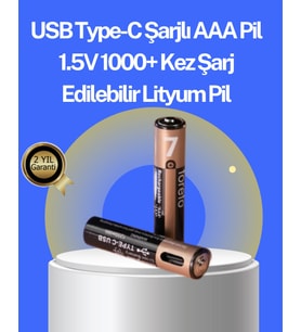 Hızlı Şarj Teknolojili USB Şarjlı AAA Pil – 40 Dakikada Tam Şarj