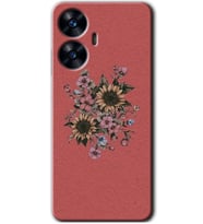 Realme C55 Kılıf HD Desen Baskılı Kılıf - Retro Çiçek