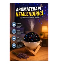 Projektör Işıklı Mini Masaüstü Hava Nemlendirici Aromaterapi Destekli USB Cihaz