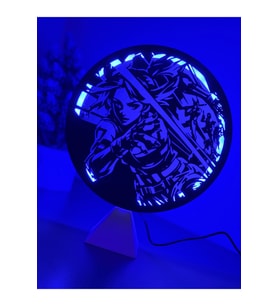 Valorant Neon Ajan Halka LED Mavi Işıklı Masa Gece Lambası Gamer Oyun Odası Dekor Hediye (Adaptörlü) (Beyaz-Mavi)
