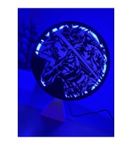 Valorant Neon Ajan Halka LED Mavi Işıklı Masa Gece Lambası Gamer Oyun Odası Dekor Hediye (Adaptörlü) (Beyaz-Mavi)
