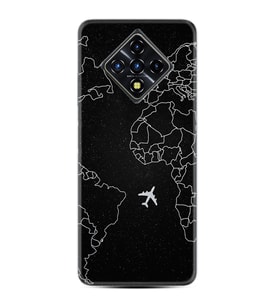 Infinix Zero 8 Kılıf Resimli Desenli Silikon Platinium Series Black Plane 1868