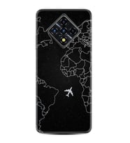 Infinix Zero 8 Kılıf Resimli Desenli Silikon Platinium Series Black Plane 1868