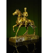 Narçiçeği Özel Tasarım At üzerinde Mustafa Kemal Atatürk Gold Altın Bronz Heykel biblo (Altın)