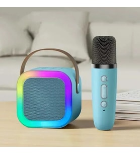 K12 Bluetooth Hoparlör, 2 Mikrofonlu Rgb Taşınabilir Karaoke Makinesi, Çocuk Ve Ev Kullanımı İçin Turuncu