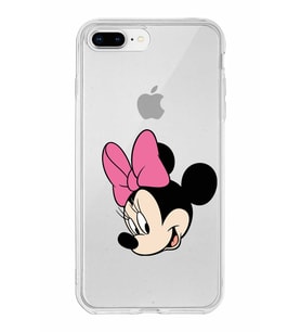Apple iPhone 8 Plus Uyumlu Kapak Minnie Mouse Tasarımlı Şeffaf Silikon Kılıf