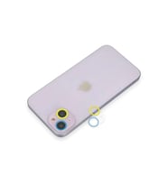 iPhone 13 Mini Renkli Kamera Lens Koruma Cam - Sarı-Mavi