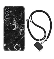 Samsung A23 A31 A32 A50 A51 A52 A53 A70 Kılıf Boyun Askılı Silikon Black Hole Marble 1387