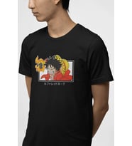 One Piece Luffy Red Hawk Tişört  (Siyah)