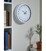 Beyaz 40 Cm Metal 24 Saat Göstergeli Özel Tasarım Duvar Saati (Standart)
