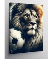 Kanvas Tablo Aslan Ve Futbol Topu