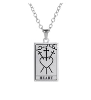 Gümüş  Heart Tarot Kolye