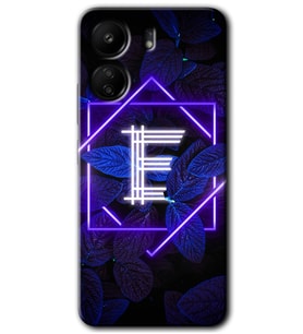 Xiaomi Redmi 13C Kılıf HD Desen Baskılı Kılıf - Dark Neon Yaprak E Harfi