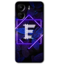 Xiaomi Redmi 13C Kılıf HD Desen Baskılı Kılıf - Dark Neon Yaprak E Harfi