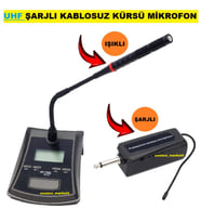 UHF ŞARJLI KABLOSUZ KÜRSÜ MİKROFON (IŞIKLI)